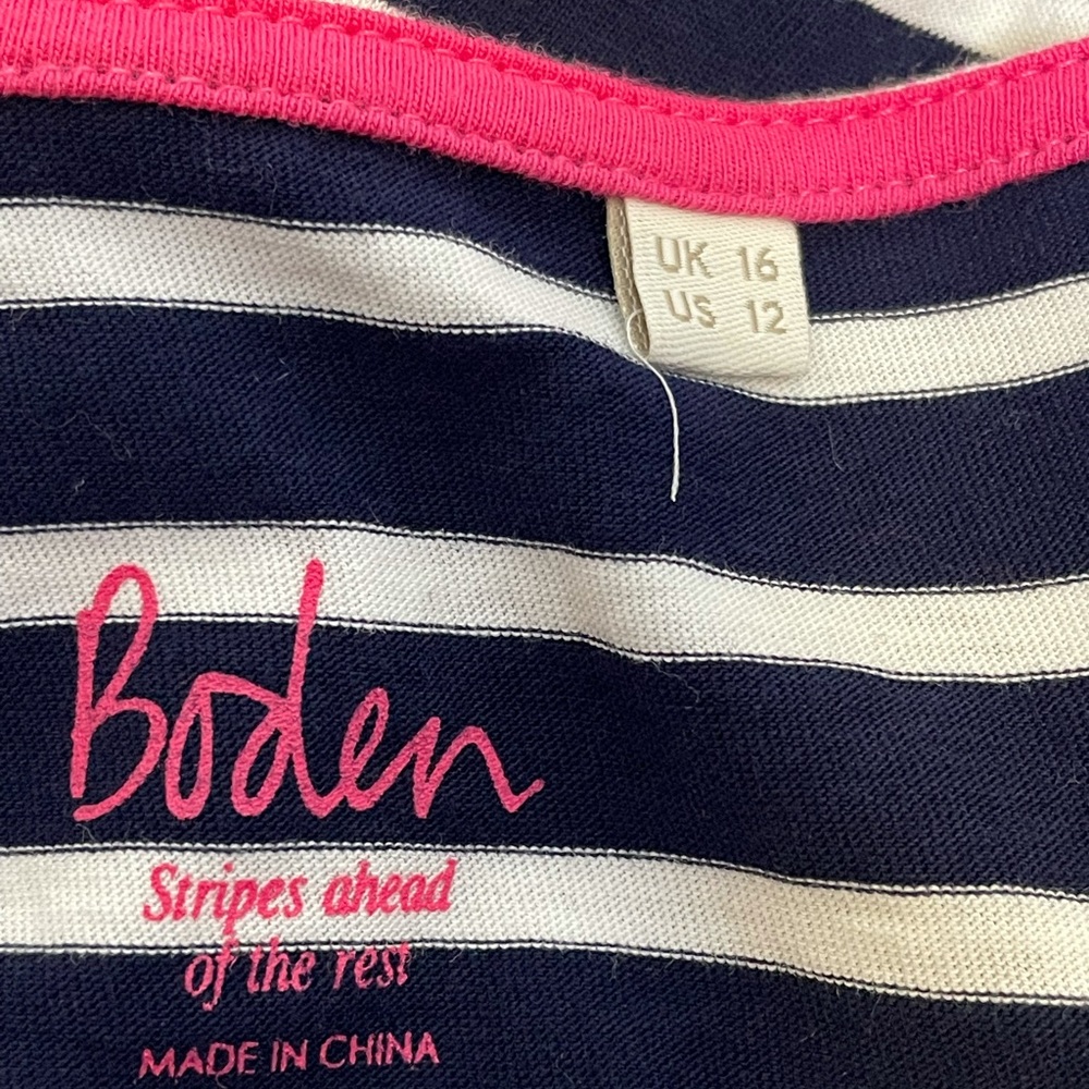 Boden Breton Ho Ho Ho Holiday Stripe Top - Picture 3 of 5